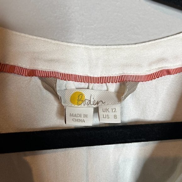 Boden Ivory Star Embroidery Polly Tassel Blouse - Picture 4 of 6